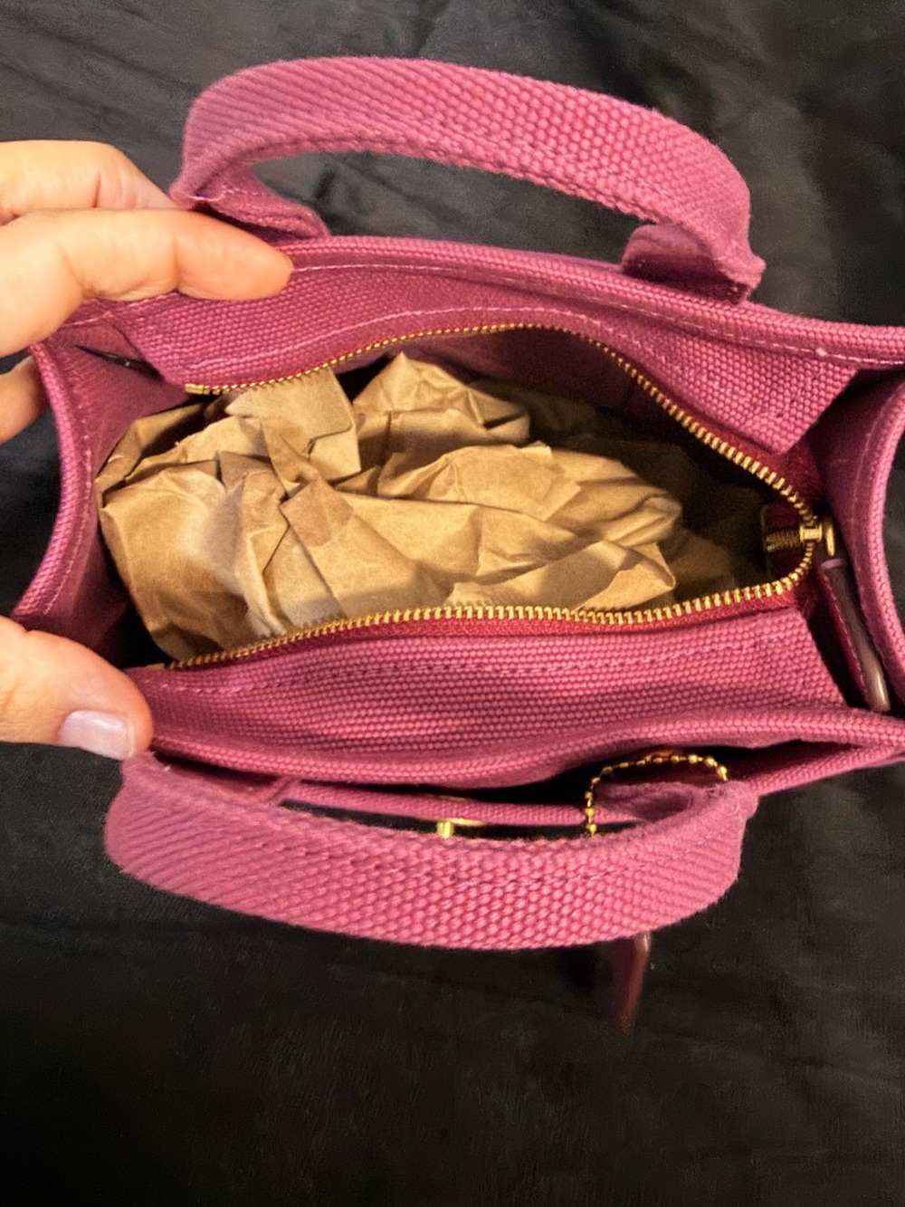 Coach Raspberry Pink Canvas Mini Tote with Detachable Strap - Picture 7 of 9